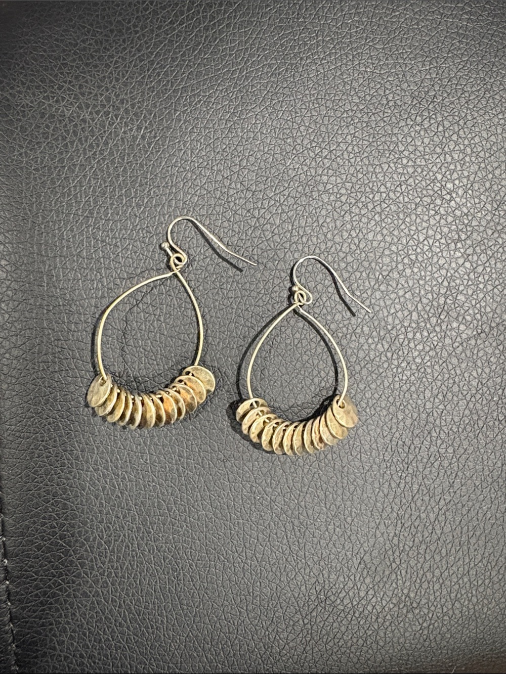 Gold Disc Teardrop Dangle Earrings - Women Jewelry